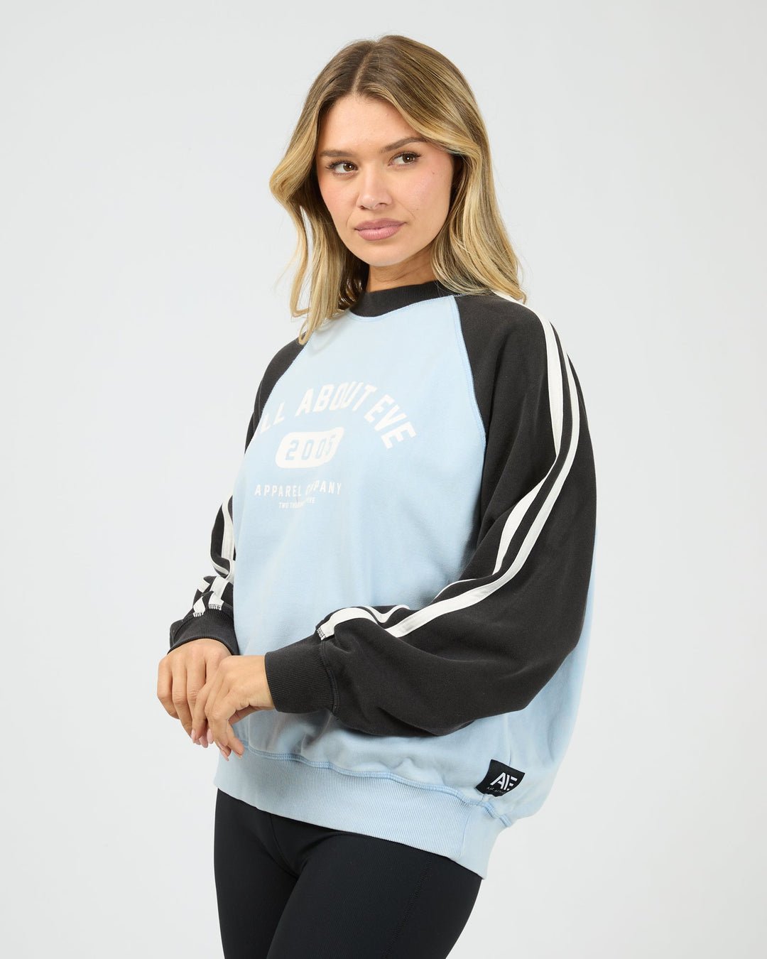 All About Eve Contrast Club Raglan Crew Blue