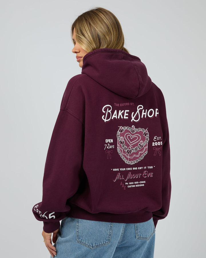 All About Eve Bake Shop Box Hoodie Wine