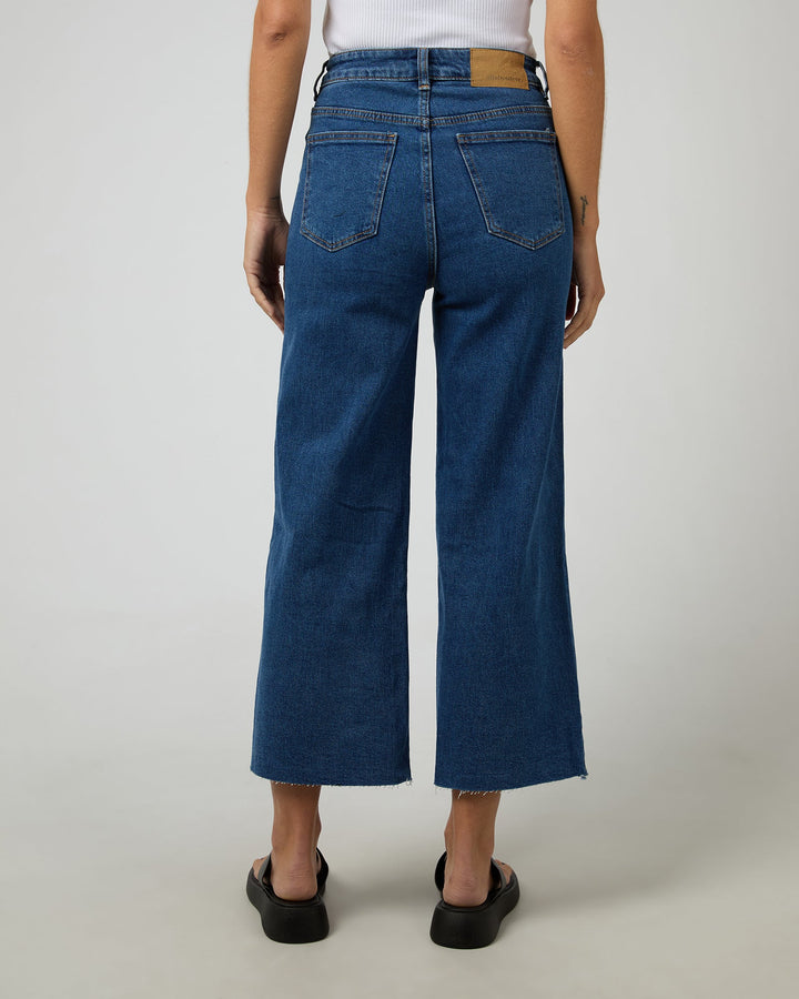 All About Eve Charlie High Rise Wide Leg Jean Mid Blue