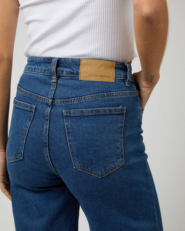 All About Eve Charlie High Rise Wide Leg Jean Mid Blue