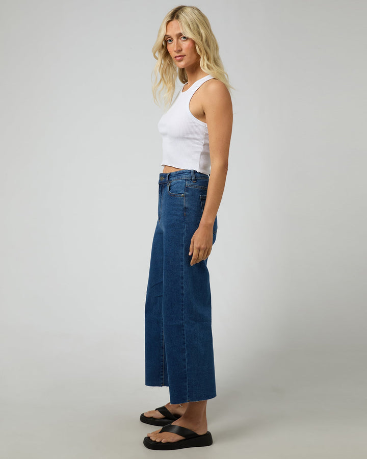 All About Eve Charlie High Rise Wide Leg Jean Mid Blue