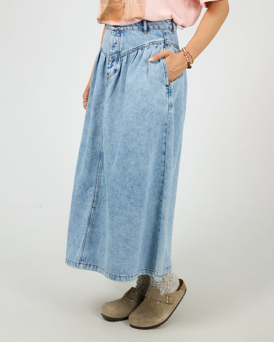 All About Eve Arlo Maxi Skirt Light Blue