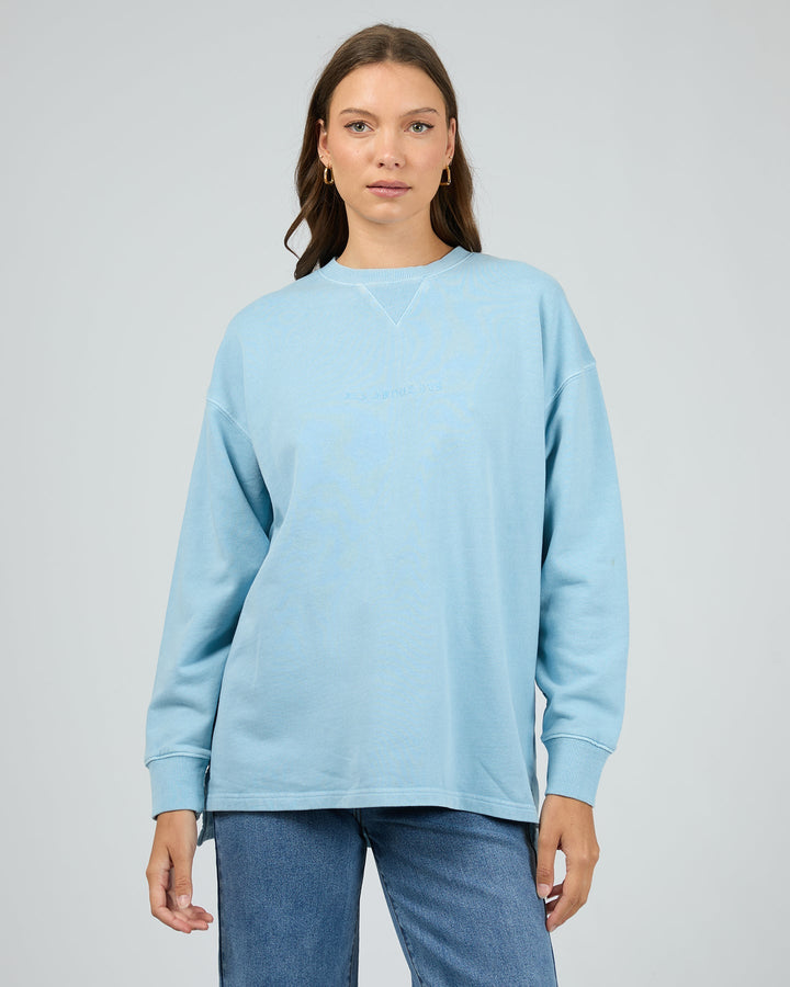 All About Eve AAE Washed Relaxed Crew Vintage Blue