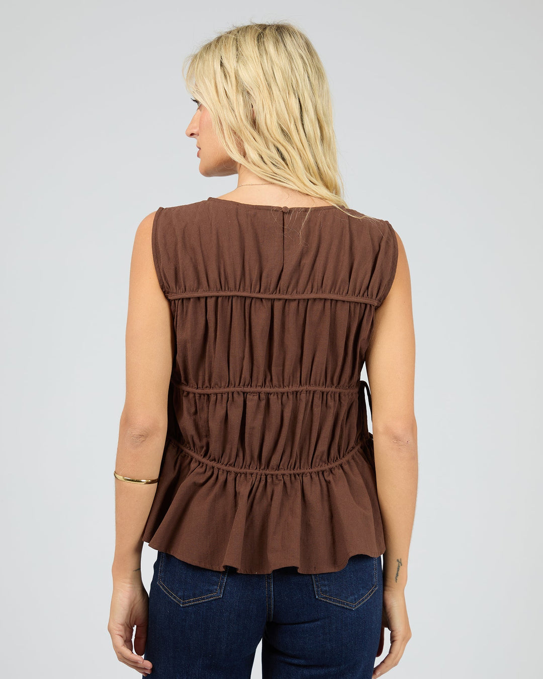 All About Eve Lou Lou Tie Top Brown