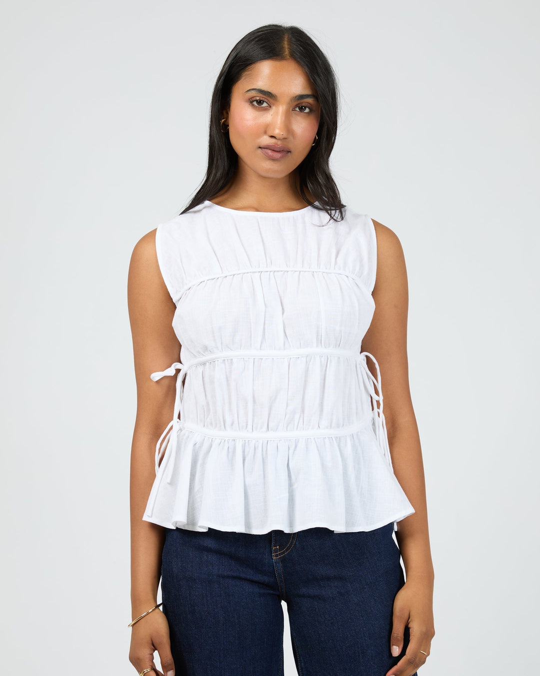 All About Eve Lou Lou Tie Top White