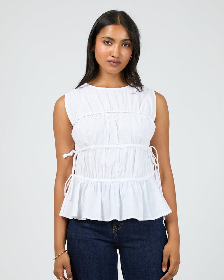 All About Eve Lou Lou Tie Top White