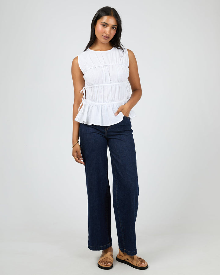 All About Eve Lou Lou Tie Top White