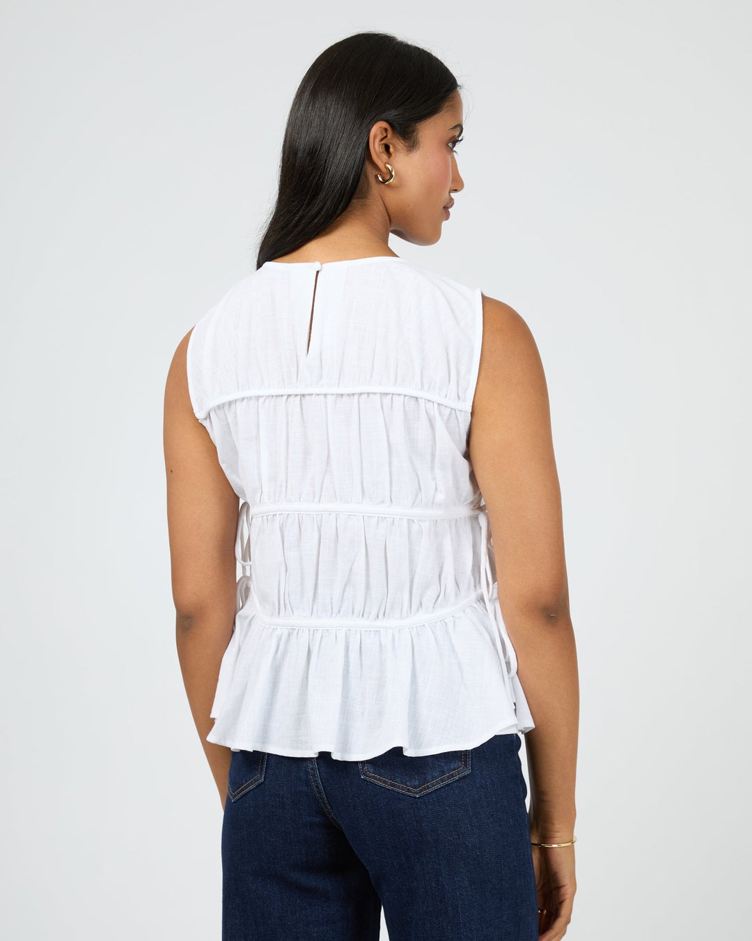 All About Eve Lou Lou Tie Top White