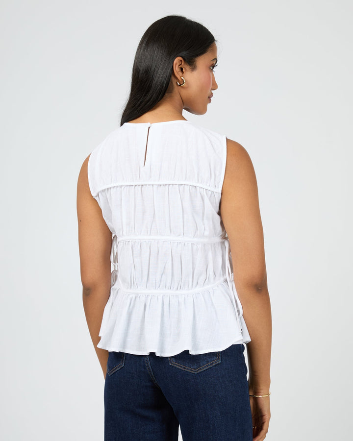 All About Eve Lou Lou Tie Top White