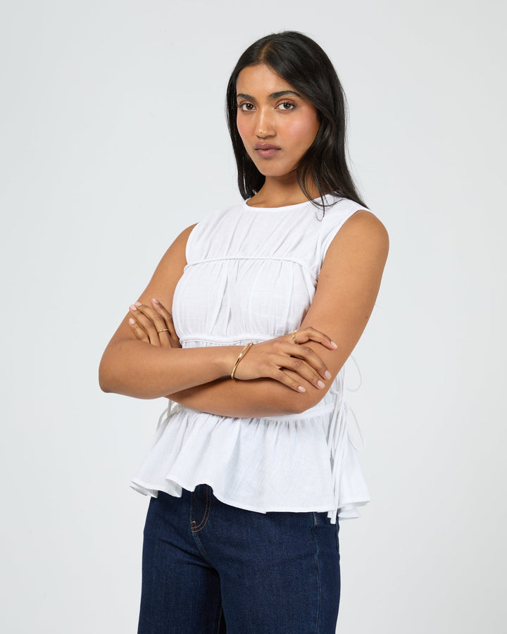 All About Eve Lou Lou Tie Top White