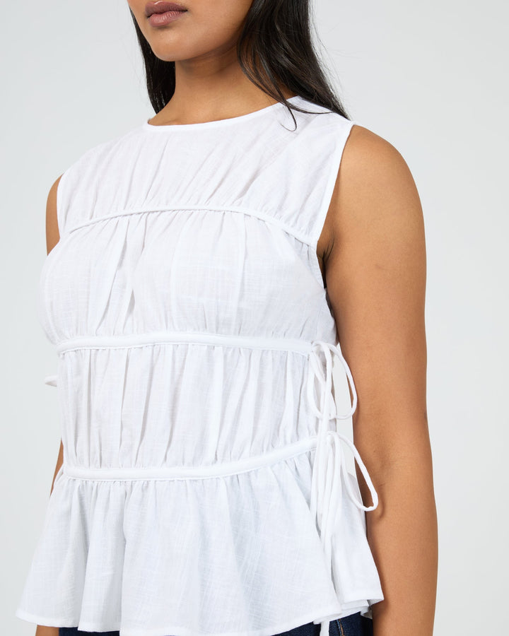 All About Eve Lou Lou Tie Top White