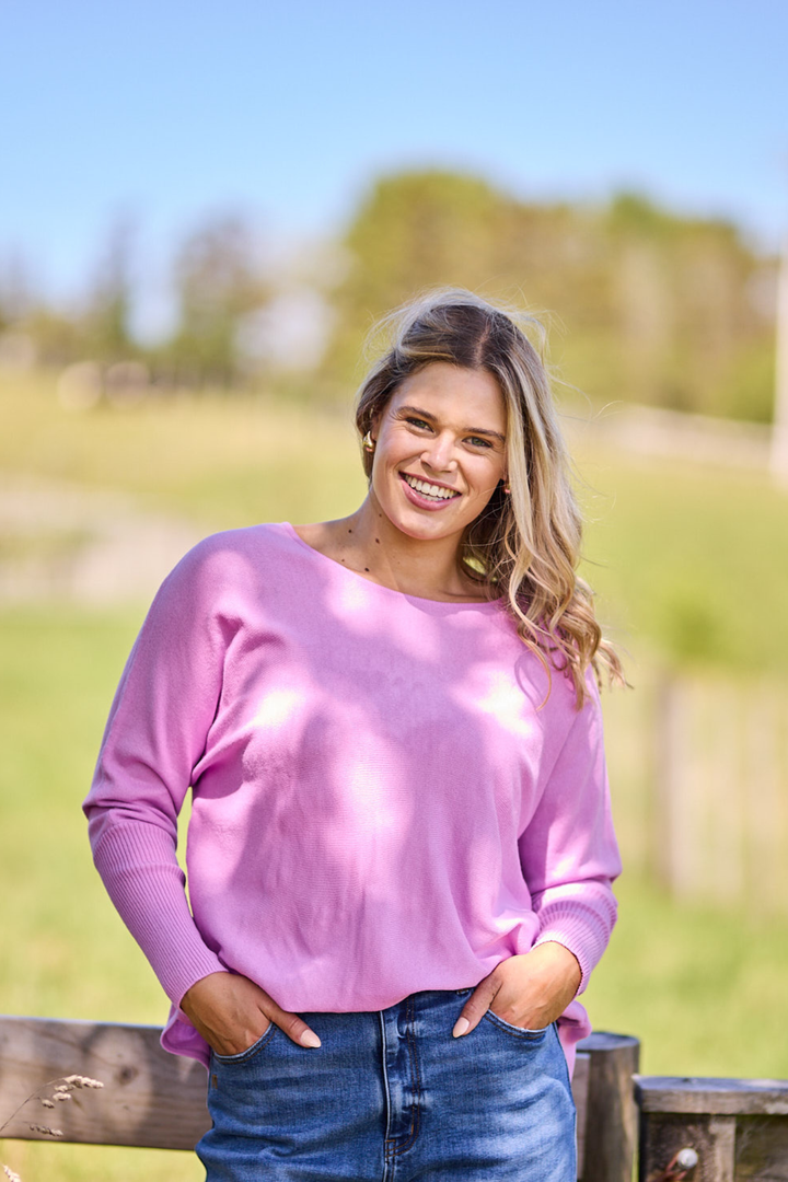 Sunday Boho Louis Knit Top Lilac Pink