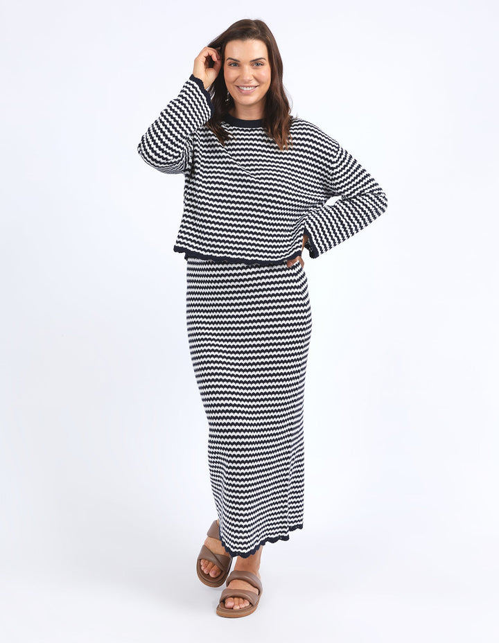 Elm Rosie Stripe Knit Navy/White