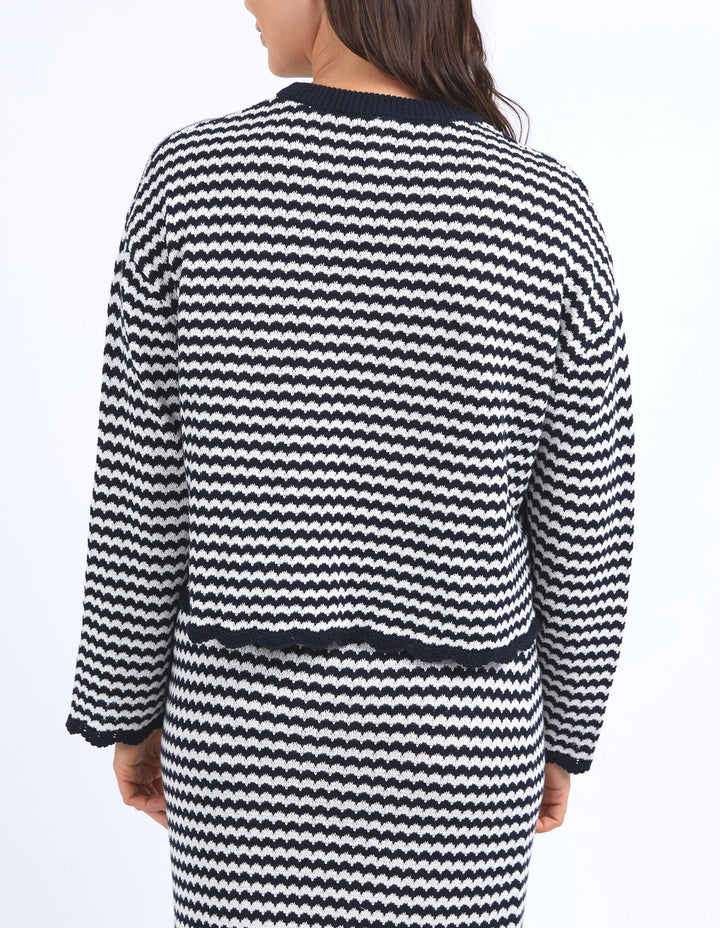 Elm Rosie Stripe Knit Navy/White