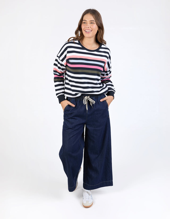 Elm Merriment Crew Navy White Stripe