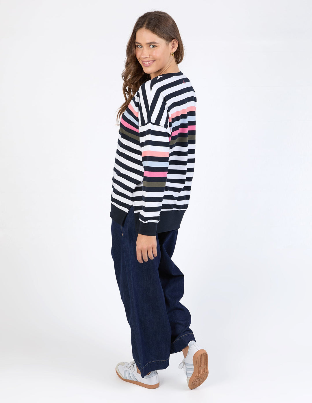 Elm Merriment Crew Navy White Stripe