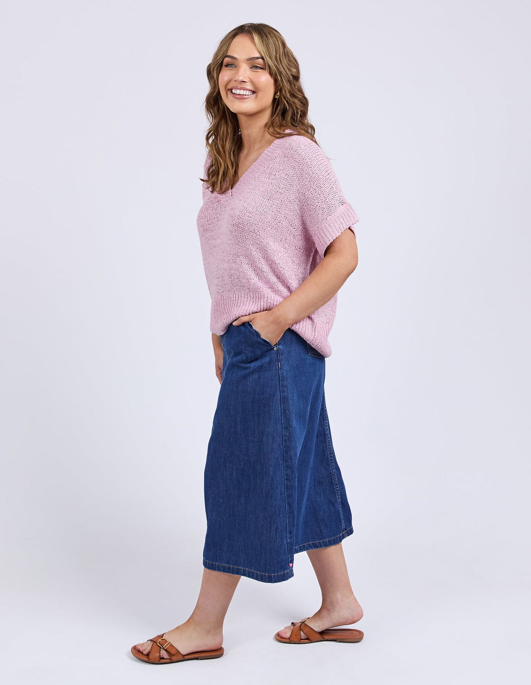 Elm Elba Knit Top Dusky Rose
