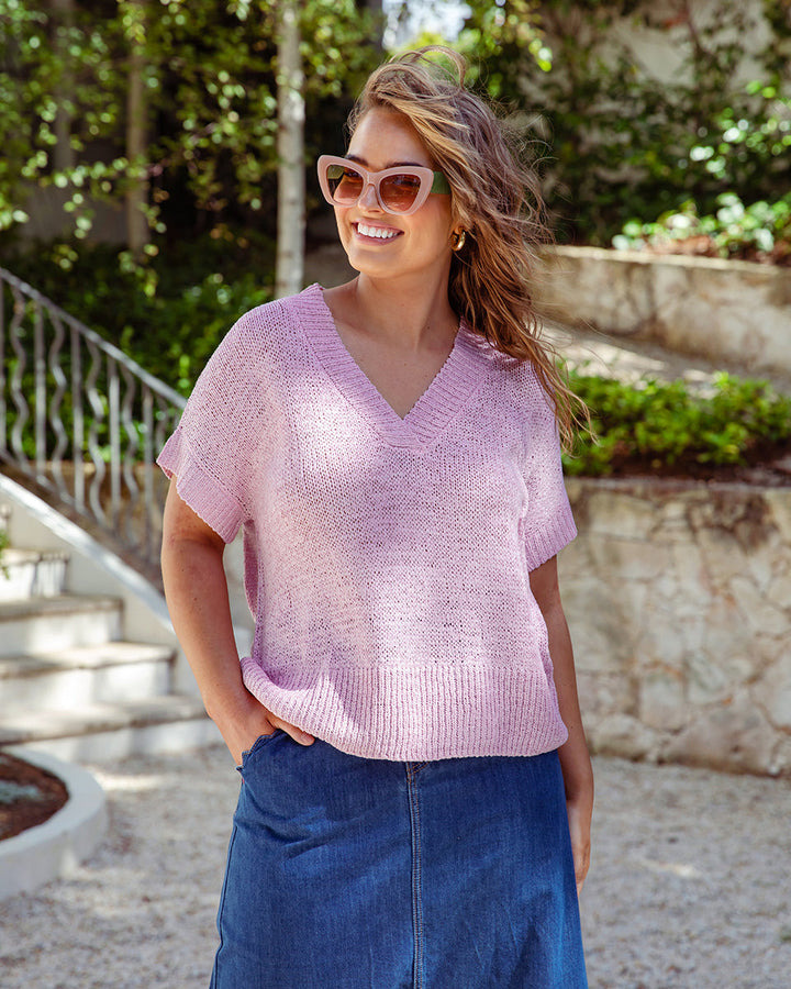 Elm Elba Knit Top Dusky Rose