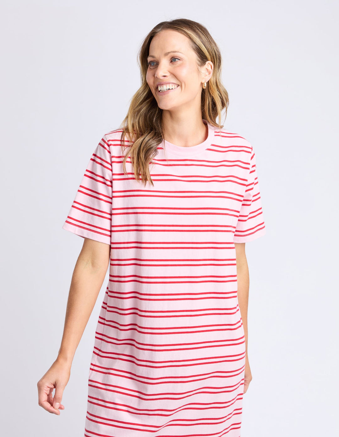 Elm Bon Bon Dress Red And Pink Stripe
