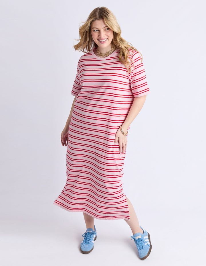 Elm Bon Bon Dress Red And Pink Stripe