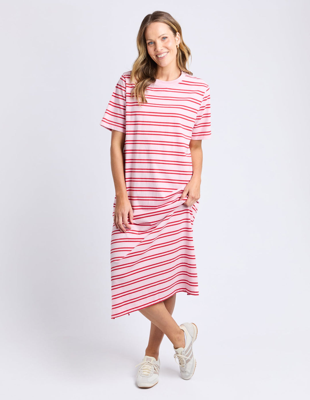 Elm Bon Bon Dress Red And Pink Stripe