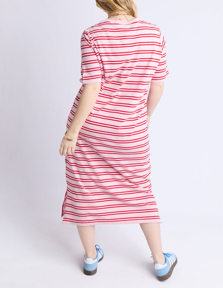 Elm Bon Bon Dress Red And Pink Stripe