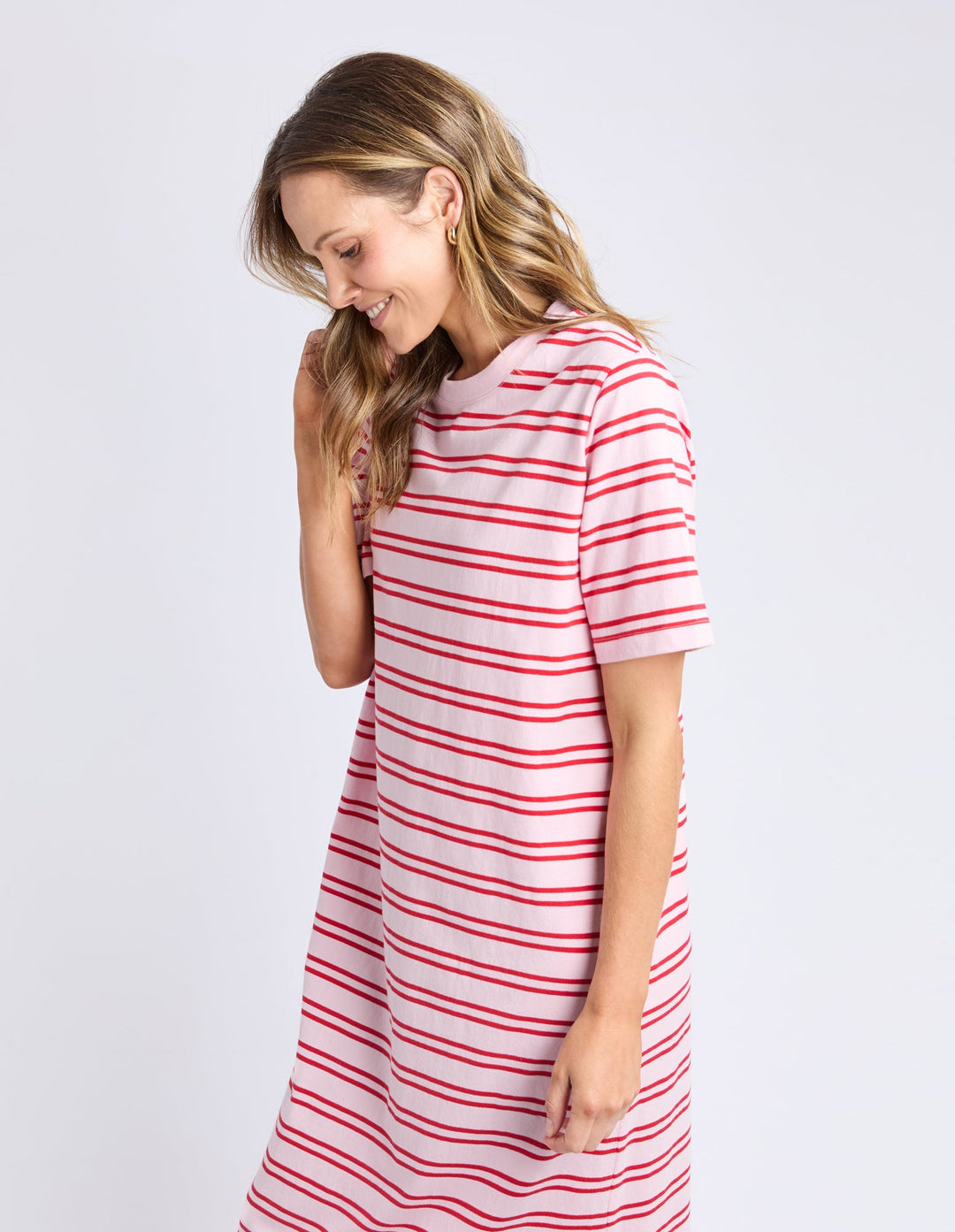 Elm Bon Bon Dress Red And Pink Stripe