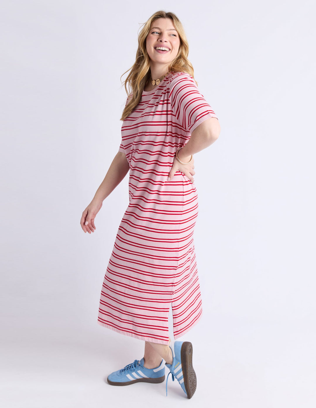 Elm Bon Bon Dress Red And Pink Stripe