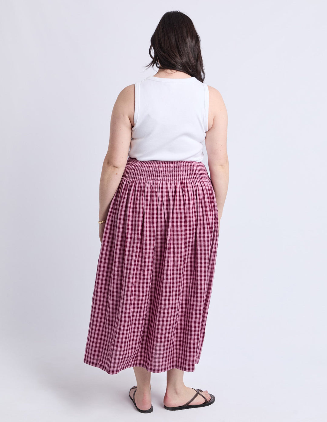 Elm Willa Check Skirt Merlot