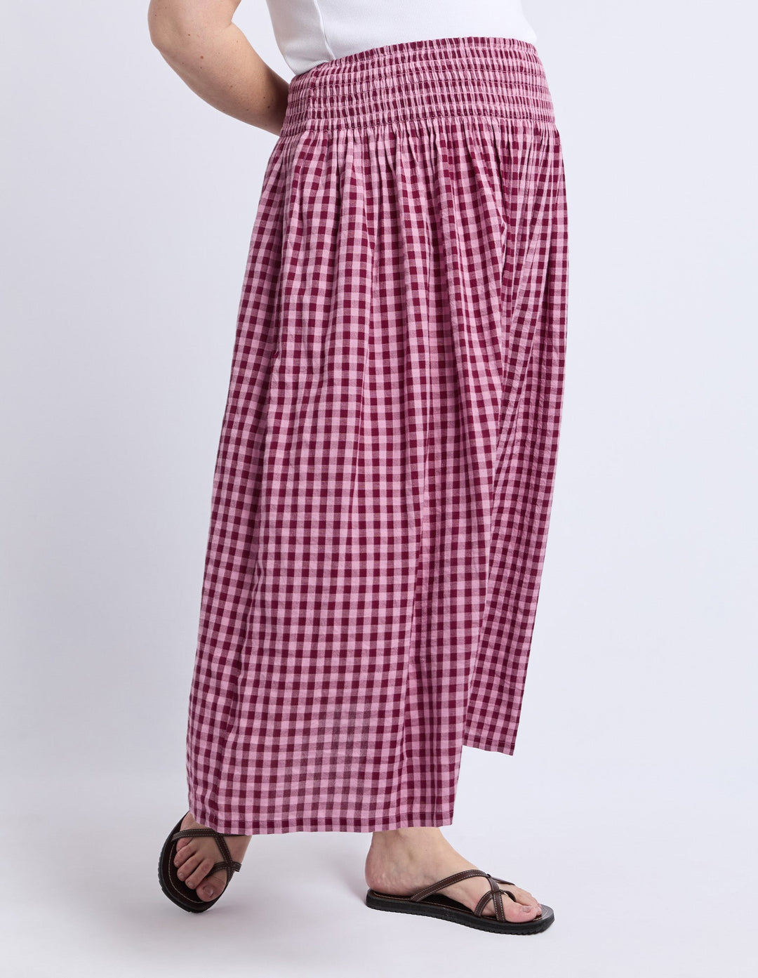 Elm Willa Check Skirt Merlot