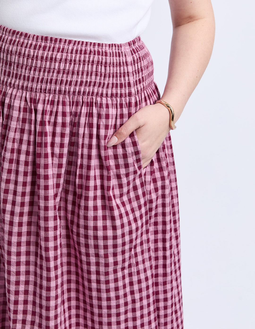 Elm Willa Check Skirt Merlot