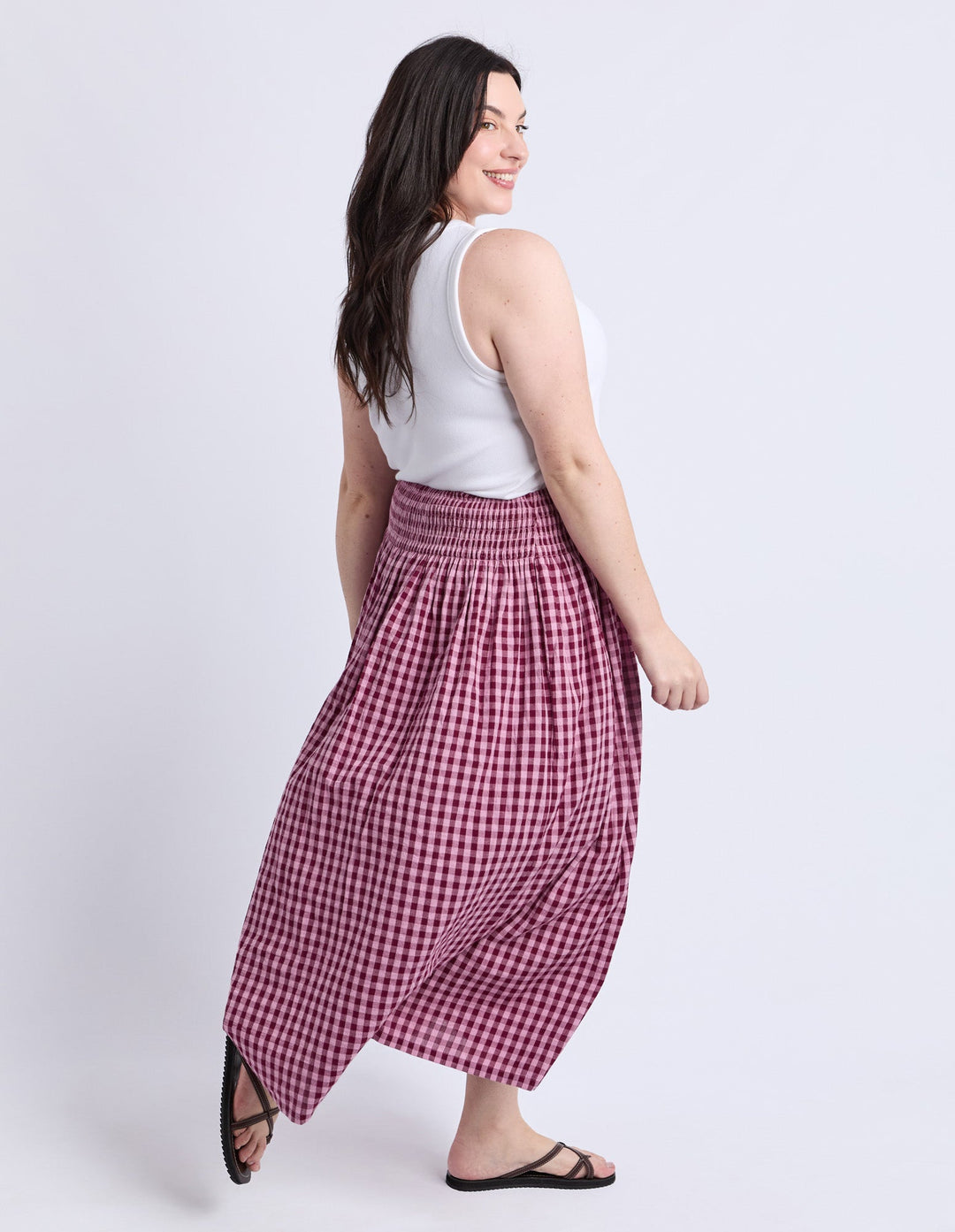 Elm Willa Check Skirt Merlot