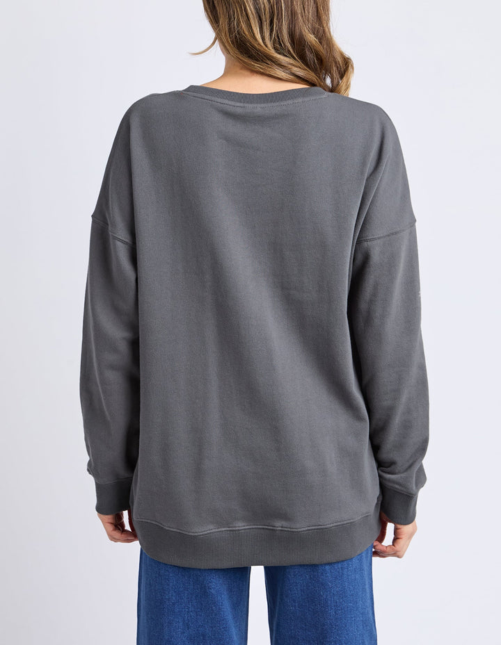 Elm Amour Cerise Crew Washed Black