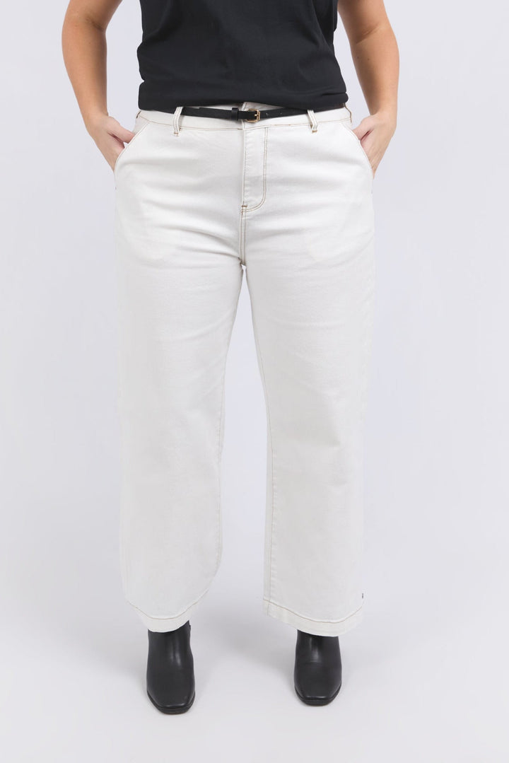Elm Izzy Wide Leg Jean Vintage White