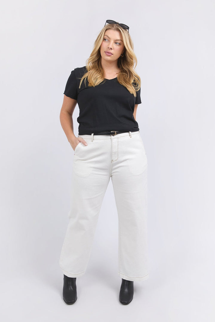 Elm Izzy Wide Leg Jean Vintage White
