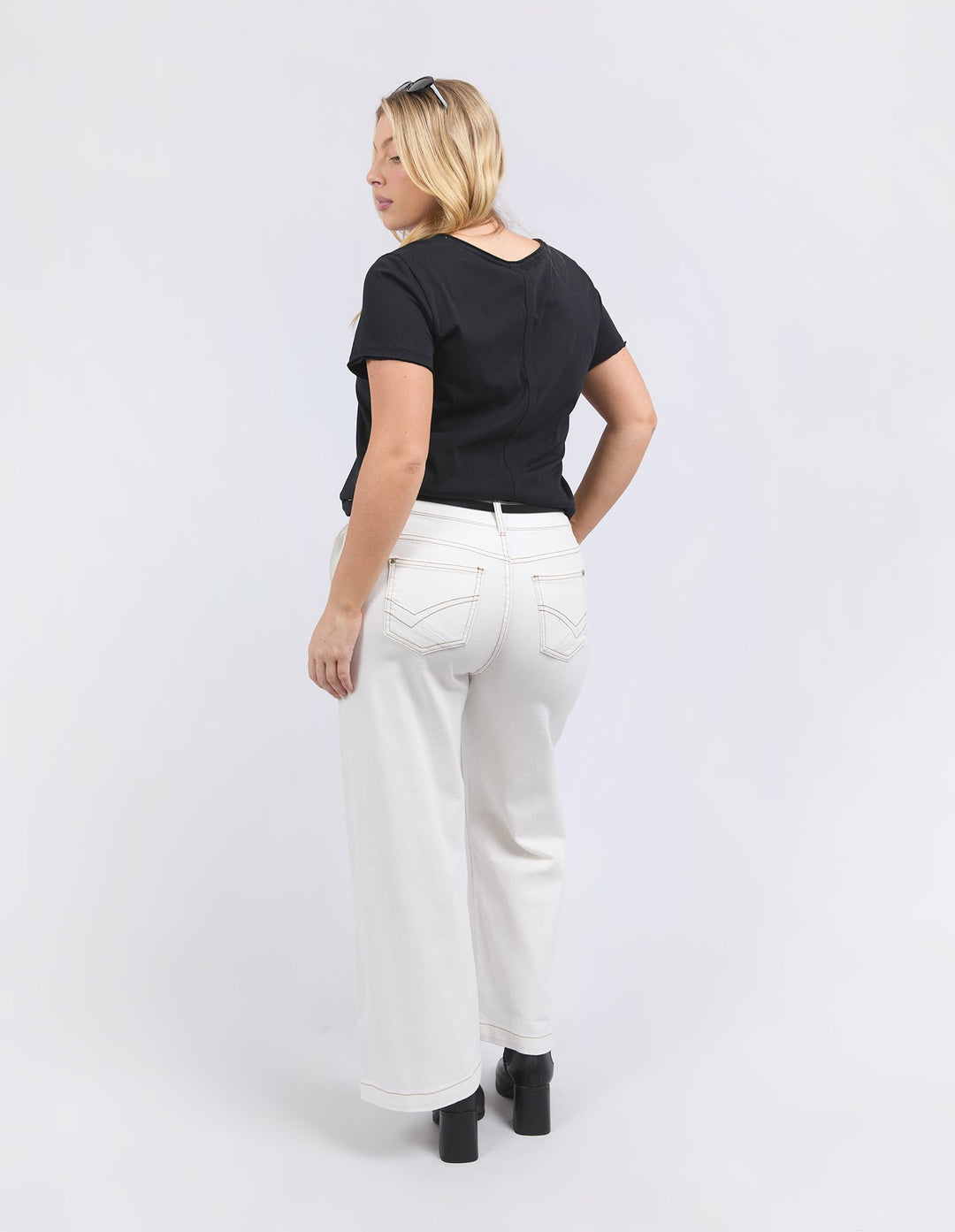 Elm Izzy Wide Leg Jean Vintage White