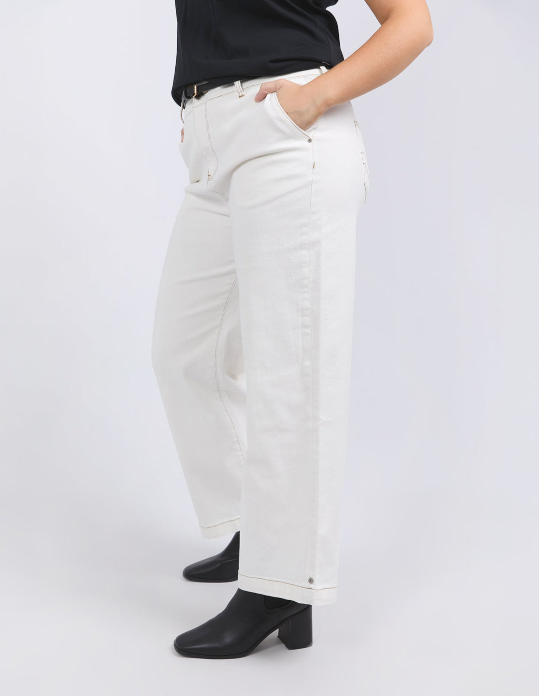 Elm Izzy Wide Leg Jean Vintage White