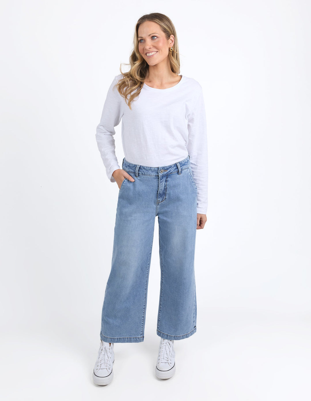 Elm Izzy Wide Leg Jean Vintage Blue Wash