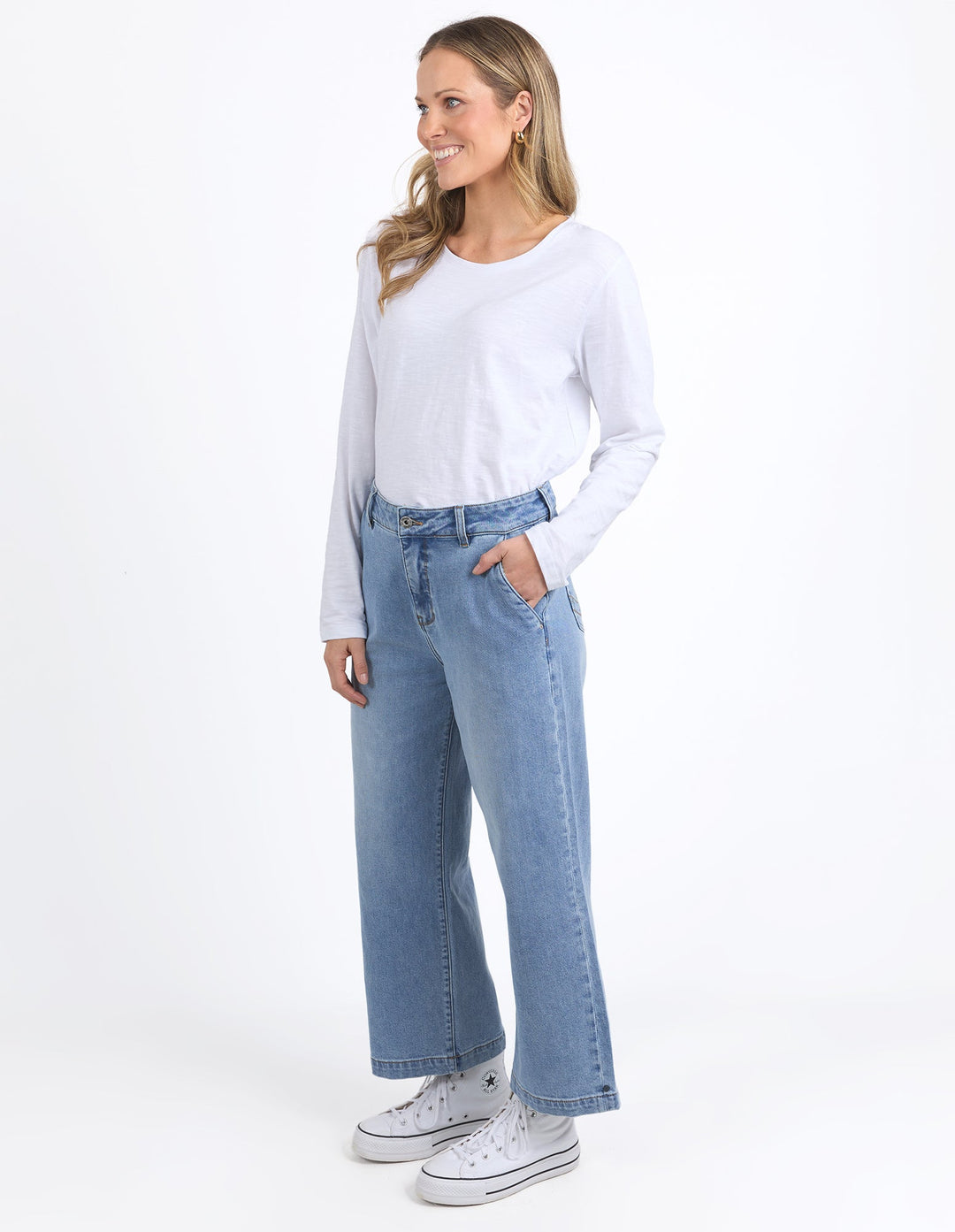 Elm Izzy Wide Leg Jean Vintage Blue Wash