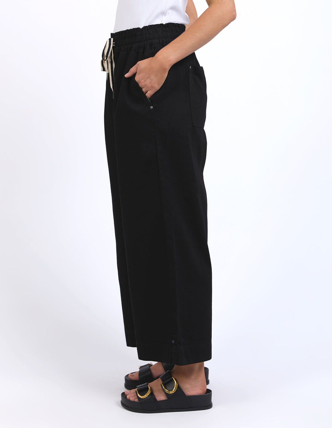 Elm Greta Wide Leg Pant Black