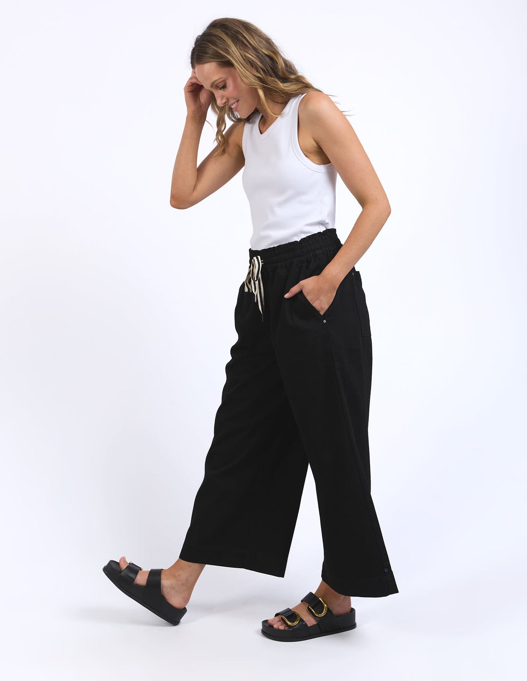 Elm Greta Wide Leg Pant Black