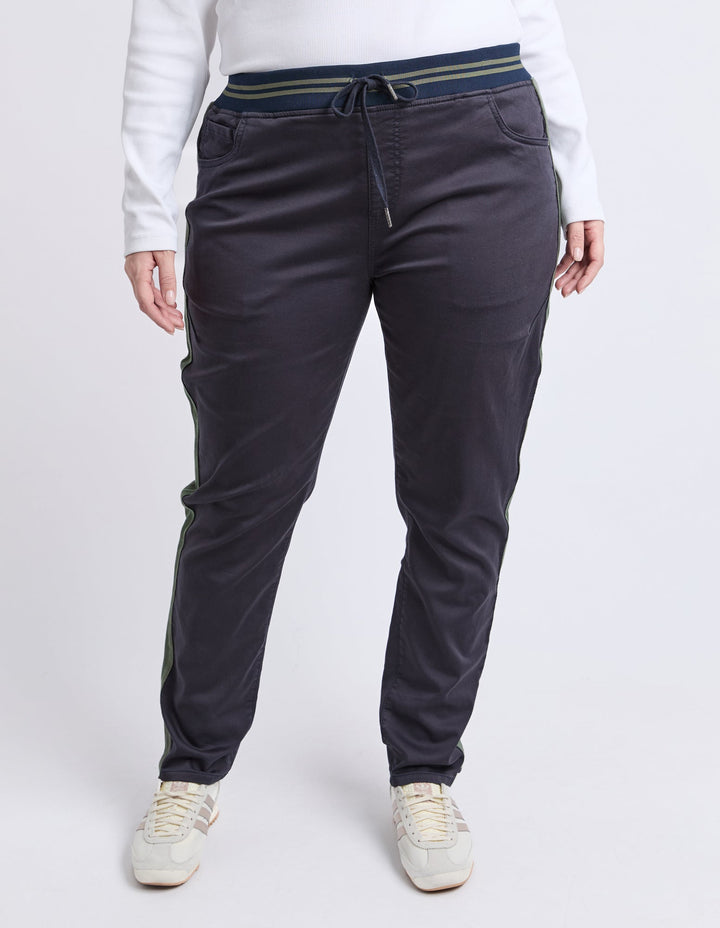 Elm Margo Jogger With Side Tape Navy With Khaki Tape