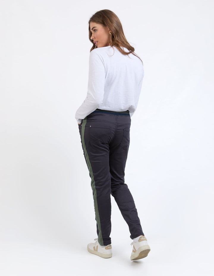 Elm Margo Jogger With Side Tape Navy With Khaki Tape