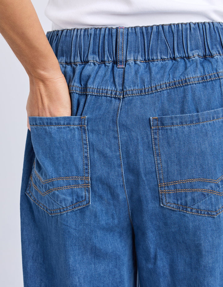 Elm Fee Front Pocket Jean Mid Blue Wash