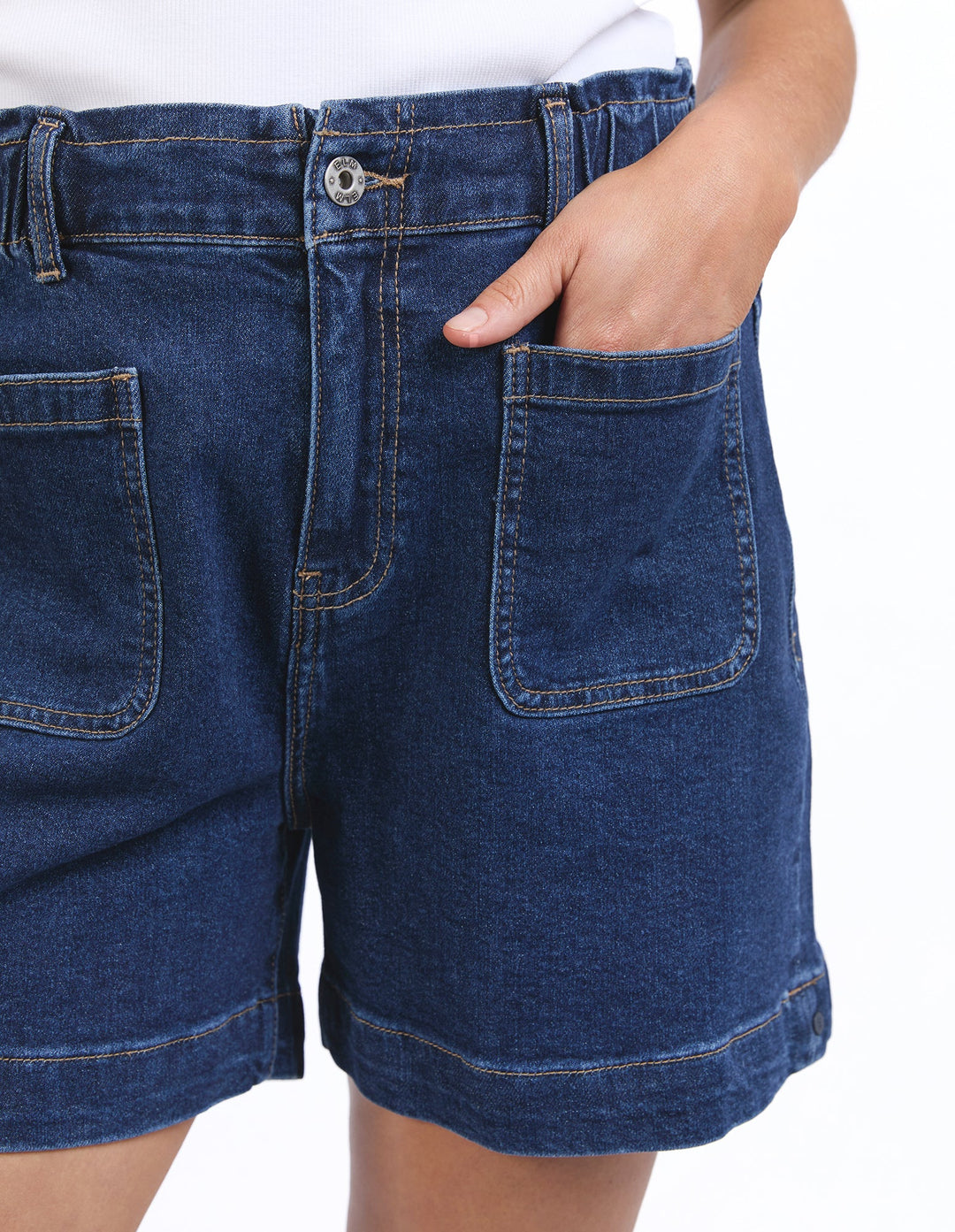 Elm Lennox Denim Shorts Dark Blue Wash