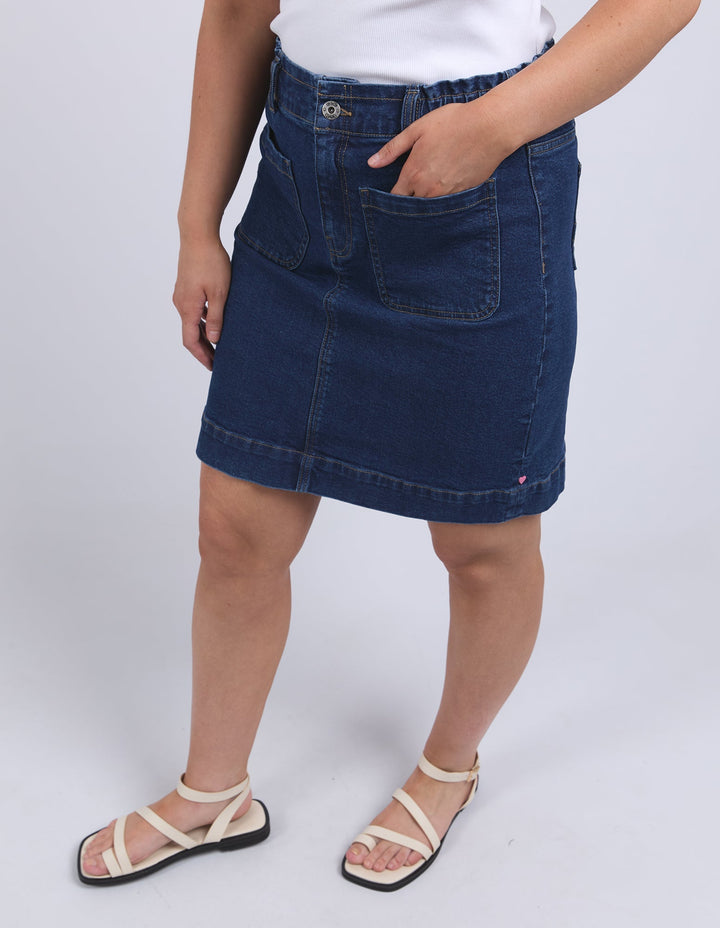 Elm Lennox Denim Skirt Dark Blue Wash