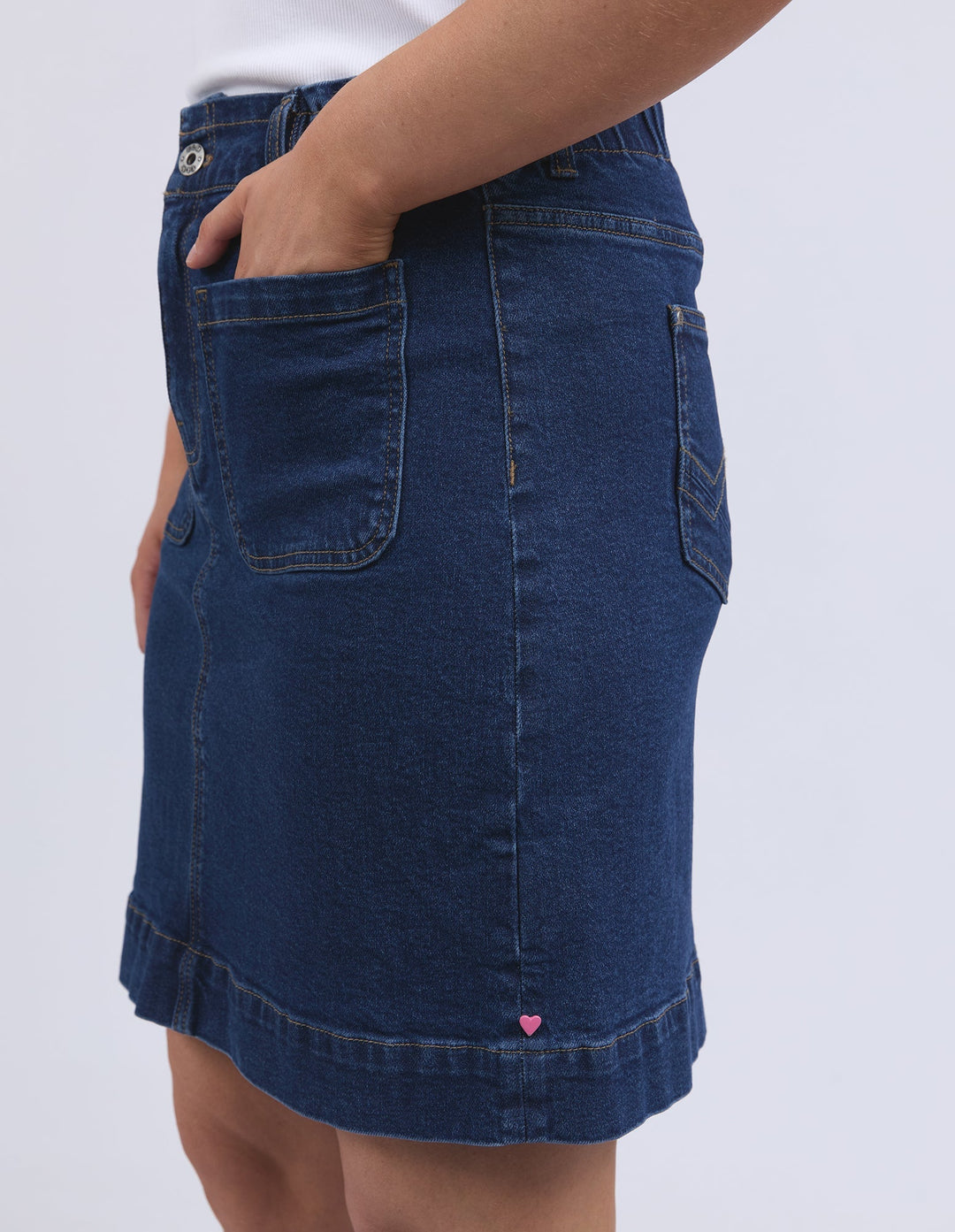 Elm Lennox Denim Skirt Dark Blue Wash