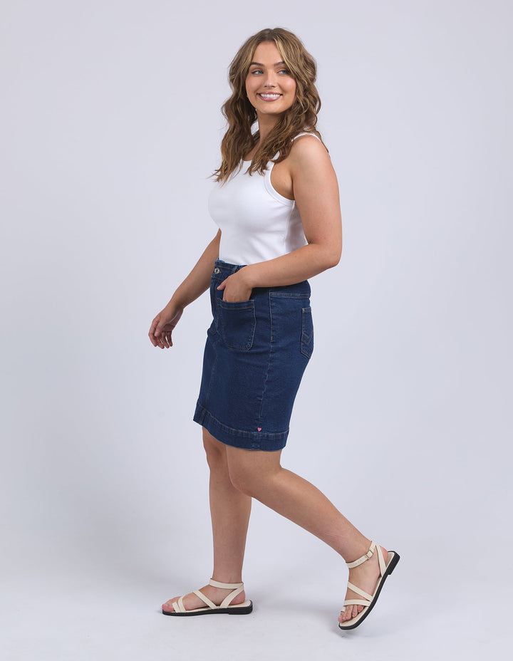 Elm Lennox Denim Skirt Dark Blue Wash