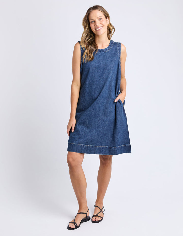 Elm Sonny Denim Dress Dark Blue