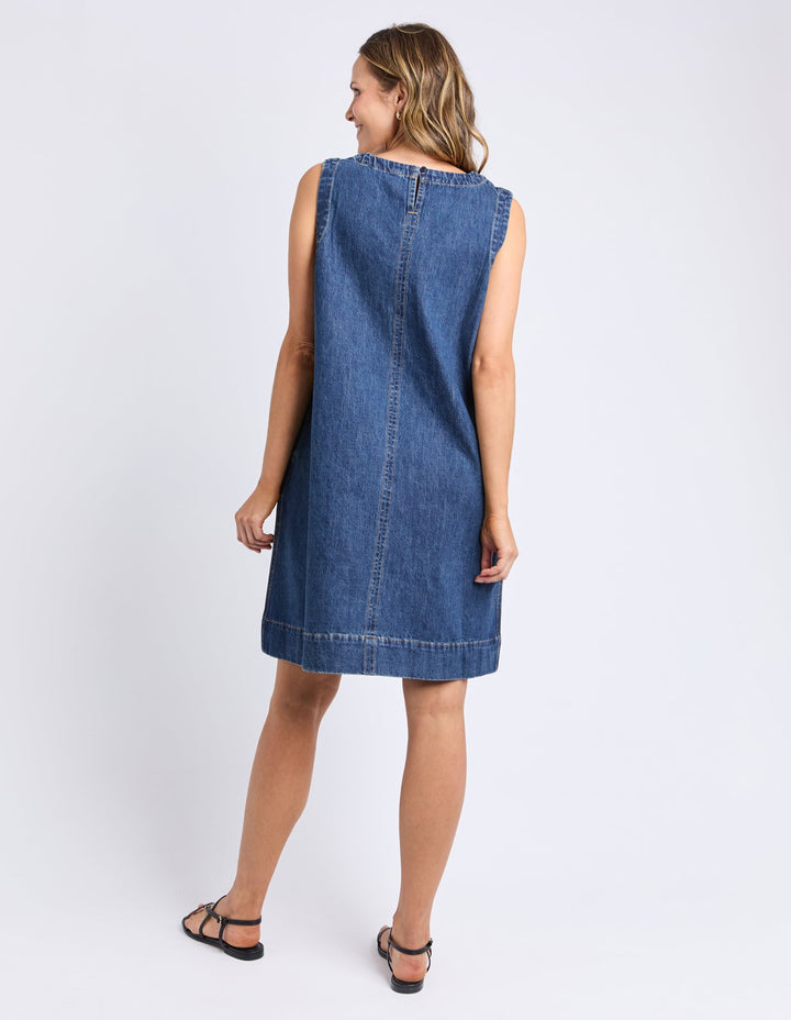 Elm Sonny Denim Dress Dark Blue